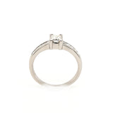 Platinum Princess Cut Diamond Shoulders Ring