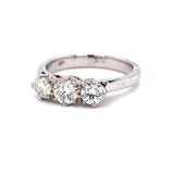 Platinum Three Stone 0.85ct Diamond Ring