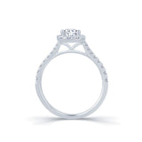 Platinum Pear Cut 0.80ct Diamond Halo Engagement Ring