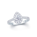 Platinum Pear Cut 0.80ct Diamond Halo Engagement Ring