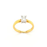 18ct Gold Emerald Cut Solitaire Diamond Ring