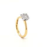 18ct Gold Halo Solitaire Diamond Ring