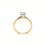 18ct Gold 0.37ct Diamond Cluster Solitaire Engagement Ring