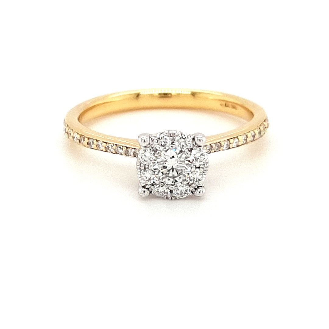 diamond cluster engagement ring