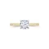 18ct Gold Solitaire and Channel Band Engagement Ring