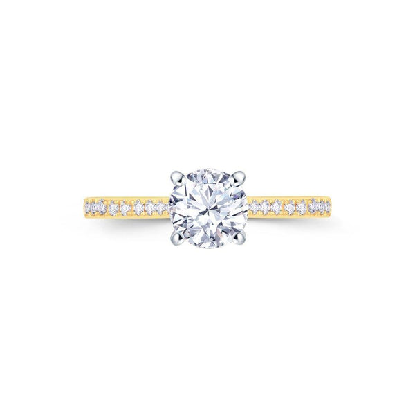18ct Gold Solitaire and Channel Band Engagement Ring