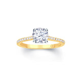 18ct Gold Solitaire and Channel Band Diamond Ring