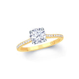18ct Gold Solitaire and Channel Band Diamond Ring
