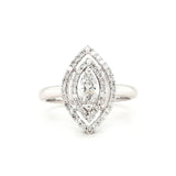 18ct White Gold Marquise Halo Diamond Ring