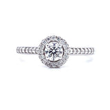 18ct White Gold Round Halo Diamond Ring