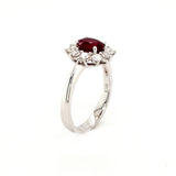 18ct White Gold Diamond & Ruby Ring