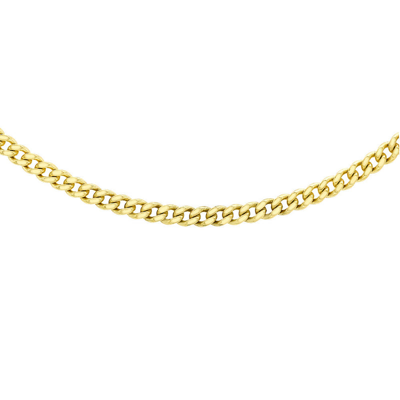9ct Gold 18"- 20" Adjustable Diamond Cut Curb Chain