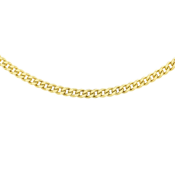 9ct Gold 18" - 20" Adjustable 35 Diamond Cut Curb Chain