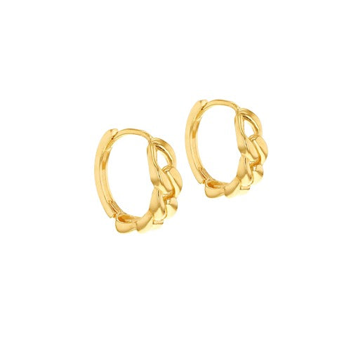 9ct Gold Curb Huggy Earrings
