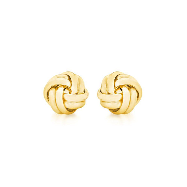 9ct Gold 8.5mm Knot Stud Earrings