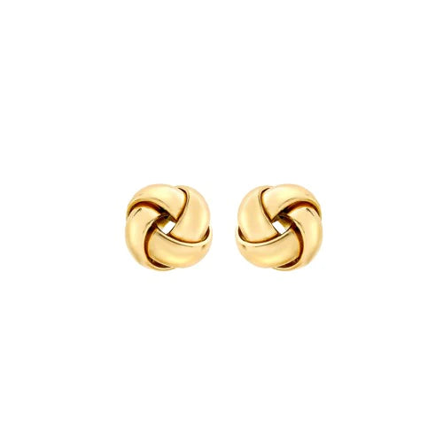 9ct Gold 10mm 4 Knot Stud Earrings