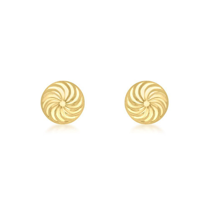 9ct Gold Swirl Stud Earrings