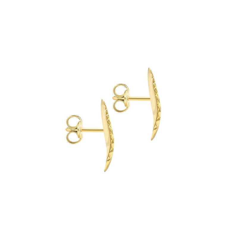 9ct Gold Diamond Cut Wave Earrings