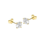 9ct Gold 6mm Round Cubic Zirconia Stud Earrings