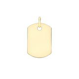 9ct Gold 15mm x 24.5mm Dog-Tag Pendant