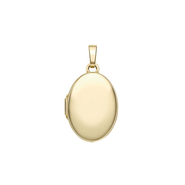9ct Gold Plain Oval Locket and Chain