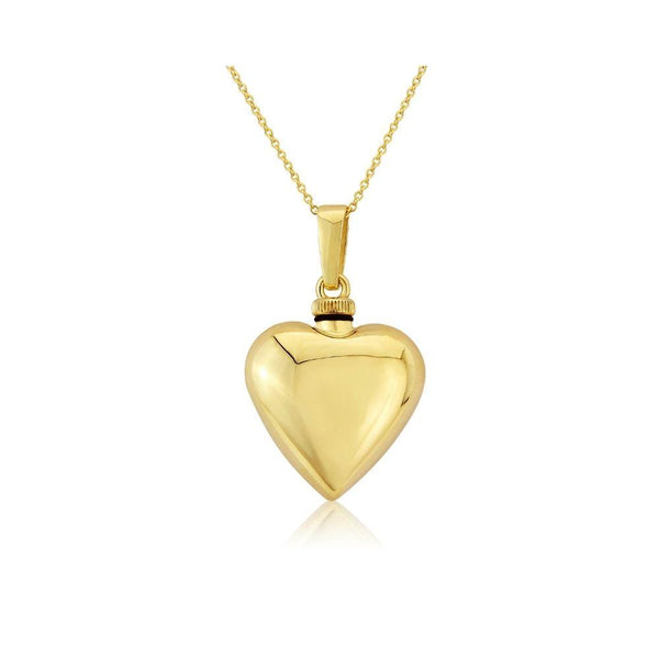 9ct Gold Heart Ash Urn Bottle Necklace