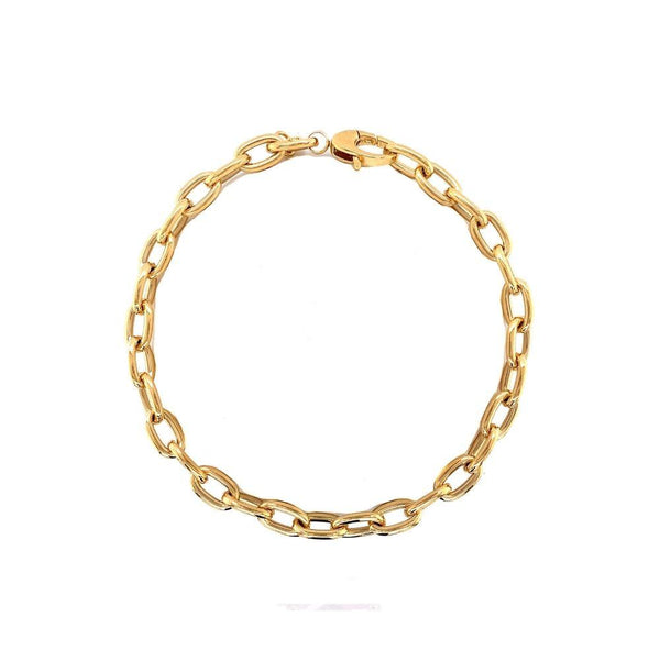 9ct Gold Oval Link Solid Bracelet