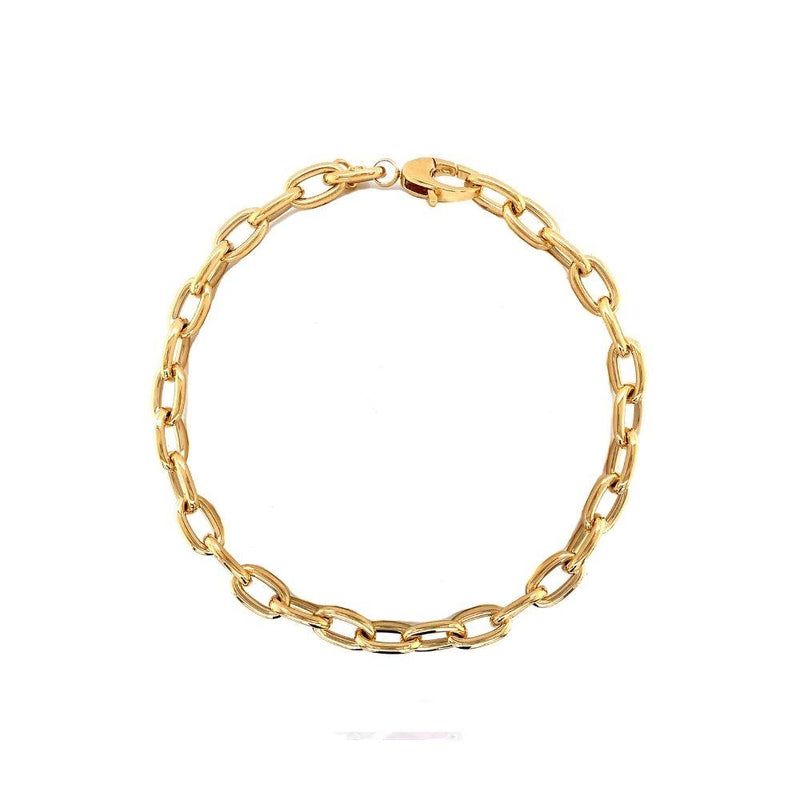 9ct Gold Oval Link Solid Bracelet