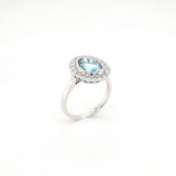 18ct White Gold Diamond & Aquamarine Ring