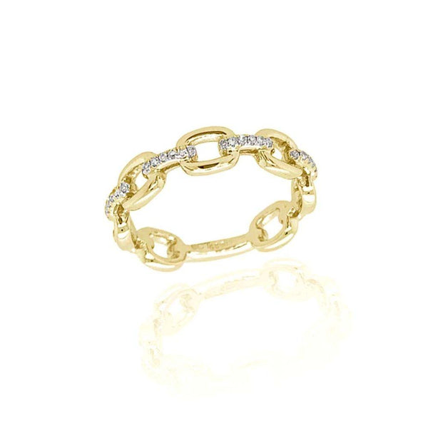 9ct Yellow and White Gold Diamond Alternating Ring
