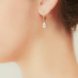 Carat London 9ct White Gold Pear Drop Earrings