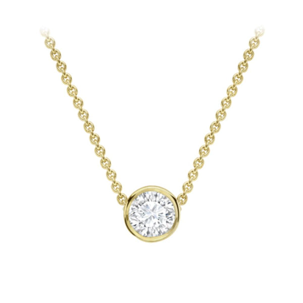 18ct Gold Rubover Diamond Necklace 
