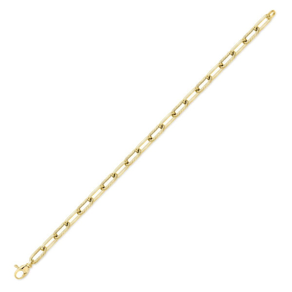 9ct Gold 19cm Oval Paper Link Bracelet