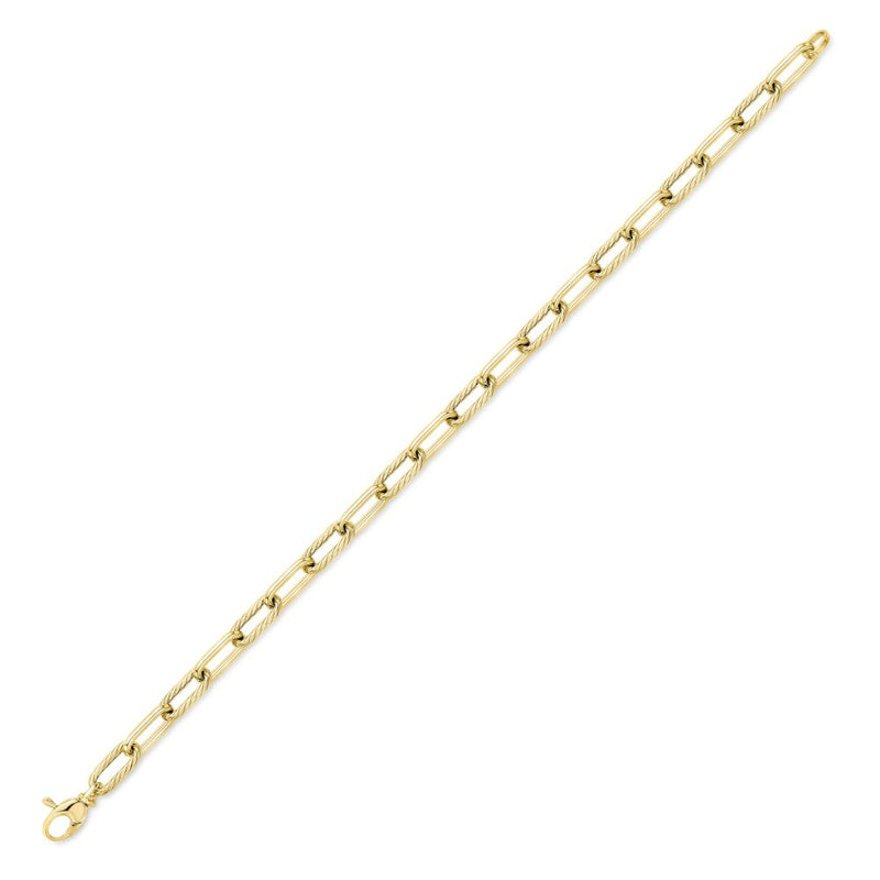 9ct Gold 19cm Oval Paper Link Bracelet