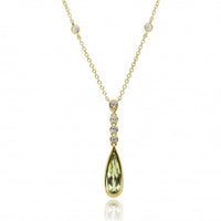 9ct Gold 0.15ct Diamond & Peridot Necklace
