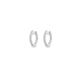 9ct White Gold 0.90ct Diamond 10mm Huggie Hoop Earrings