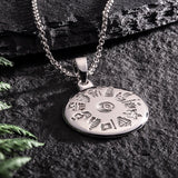History of Ireland Round Disc Silver Necklace S4923.2012