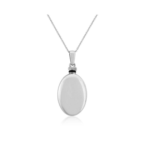Sterling Silver Oval Ash Urn Bottle Necklace
