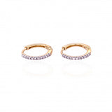 9ct Gold 0.08ct Diamond 12mm Hoop Earrings