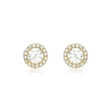 9ct Gold Halo CZ Stud Earrings