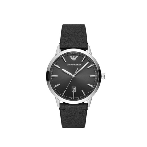 Emporio Armani Ruggero Black Leather Watch AR11193