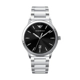 Emporio Armani Ruggero Quartz Black Dial Silver Steel 43mm Watch AR11310