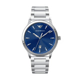 Emporio Armani Ruggero Quartz Blue Dial Silver Steel 43mm Watch AR11311