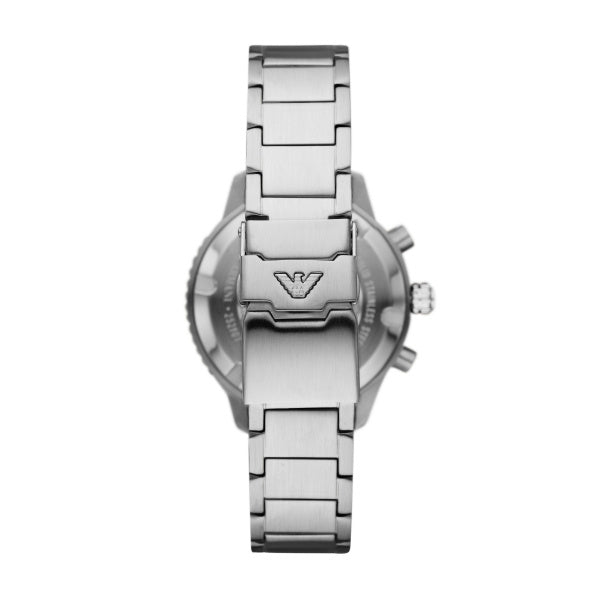 Emporio Armani Diver Quartz Silver Steel Black Dial Steel 43mm Watch AR11360
