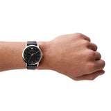 Emporio Armani Luigi Black Leather 43mm Watch AR2500