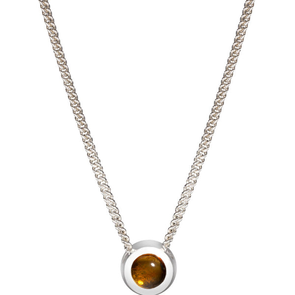 Maureen Lynch Balance Silver Small Amber Pendant Necklace