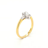 18ct Gold Pear and Baguette Diamond Ring