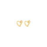 9ct Gold Open Heart Stud Earrings