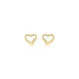 9ct Gold Open Heart Stud Earrings