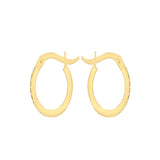 9ct Gold 13mm CZ Hoop Earrings